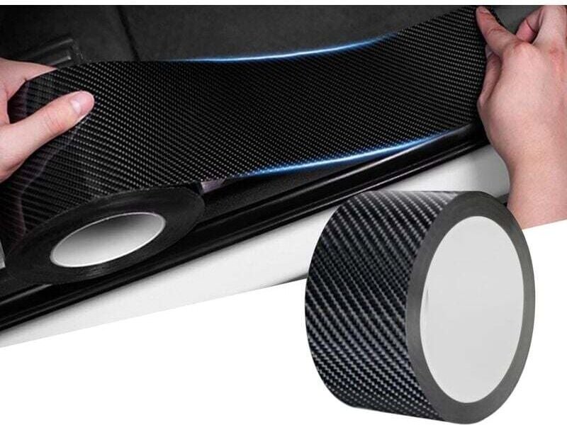 5 cm x 5 m 5D-Karbonfaser-Kantenschutzfolie für Autotüren, universeller Autostoßstangen-Schutzaufkleber für kratzfeste T...