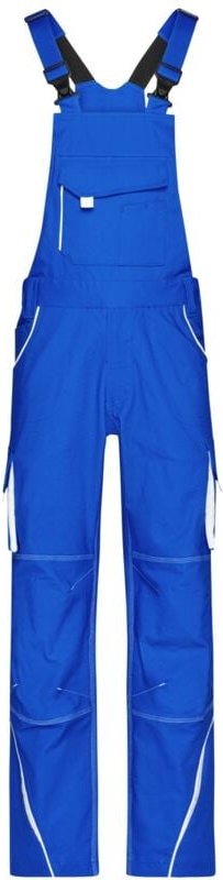 James&nicholson - Funktionelle Latzhose JN848 Gr. 52 royal/white