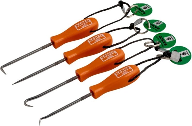 Bahco Satz Miniatur-Ahlen/Haken/Anreißwerkzeuge mit Kevlarschlaufe zur Befestigung an einer Fangleine