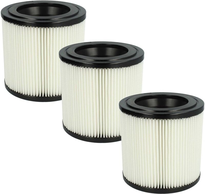 vhbw Filterset 3x Faltenfilter Ersatz für Kärcher 2.889-219.0 für Staubsauger - Filter, Patronenfilter, schwarz weiß