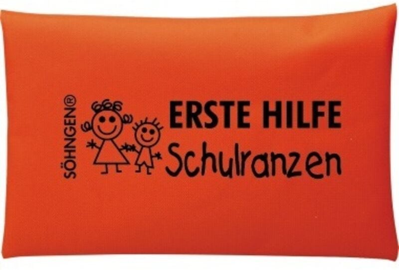 Söhngen - Erste-Hilfe Schulranzen orange Notfall-Set für Kinder