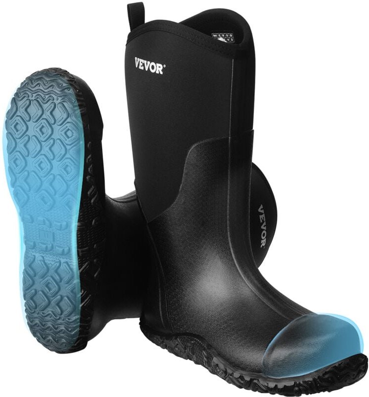 Gummistiefel mit Stahlkappe für Herren, Schutzschuhe, wasserdichte Regen-Angelstiefel, rutschfeste Arbeitsschuhe für den...