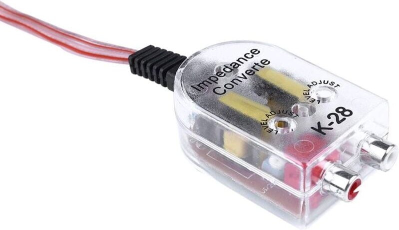 Gotrays - Audio-Niedrig-Hoch-Auto-Verstärker-zu-Lautsprecher-Konverter, 12-V-Impedanzadapter, Autoschalter-Kabelclips, k...