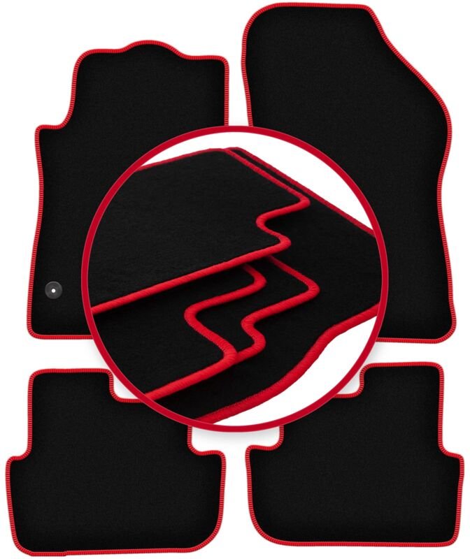 CARLUX-RED Auto-Fußmatten für: Peugeot 308 CC Cabrio (2007-2013)