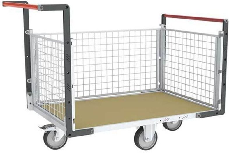 Gitterwagen 3-seitig - Platte 1075x710mm - Rautenräder - Tragfähigkeit 500kg - 806724744