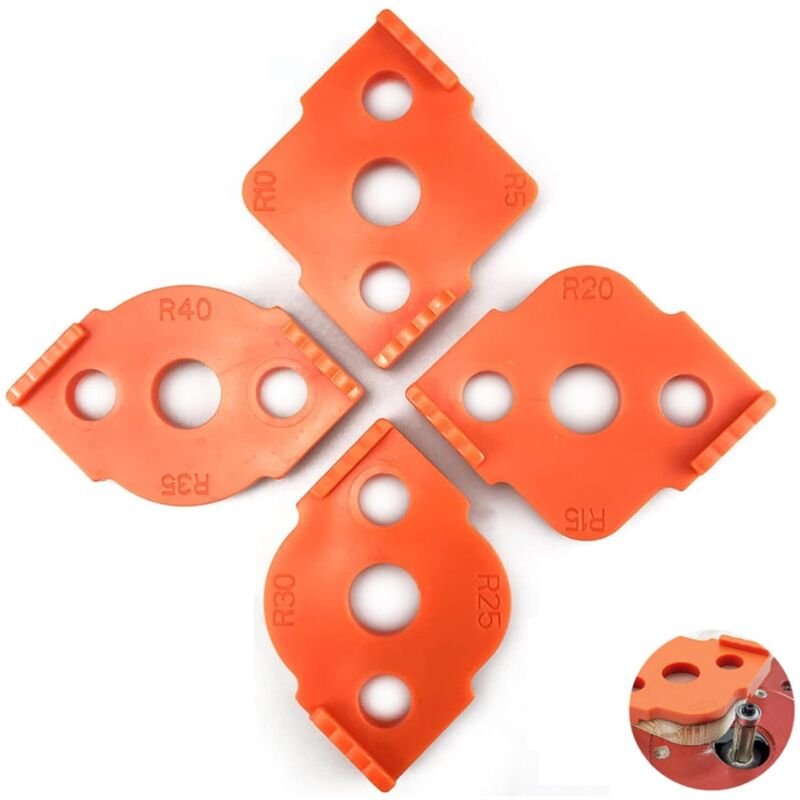 8 Stück Frässchablonen für Oberfräse, Radius Jig Router Templates für Handkantentrimmer, Graviermaschine, Holzbearbeitun...