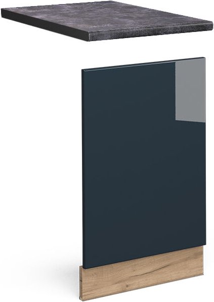 Vicco - Frontblende Fame-Line, Dunkelblau Hochglanz, 45 cm, ap Anthrazit
