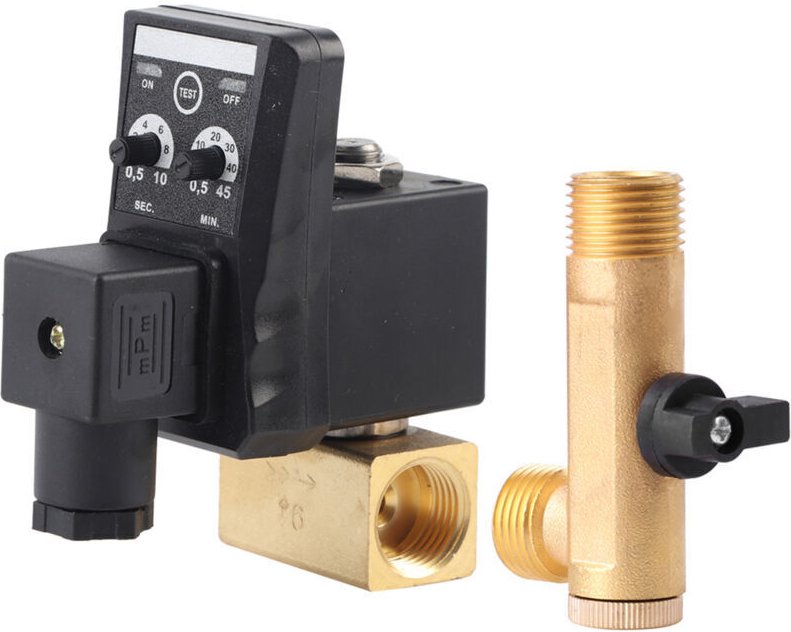 1/2" (DN15) Automatischer elektronischer Ableiter für Luftkompressor - 230V - Komplettset mit Abscheider - Kondensatable...