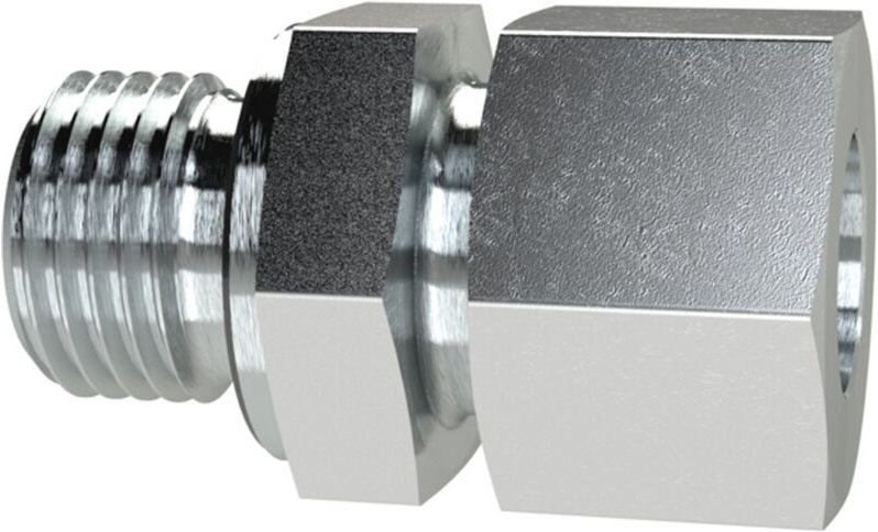 Gerade Einschraubverschraubung, M18 a., Rohr-Ø 15, Stahl verz. - Riegler