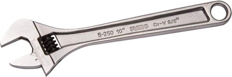 Verstellbarer Schraubenschlüssel gerändelt Mitte 8' verchromt 5-200c-1 Irimo