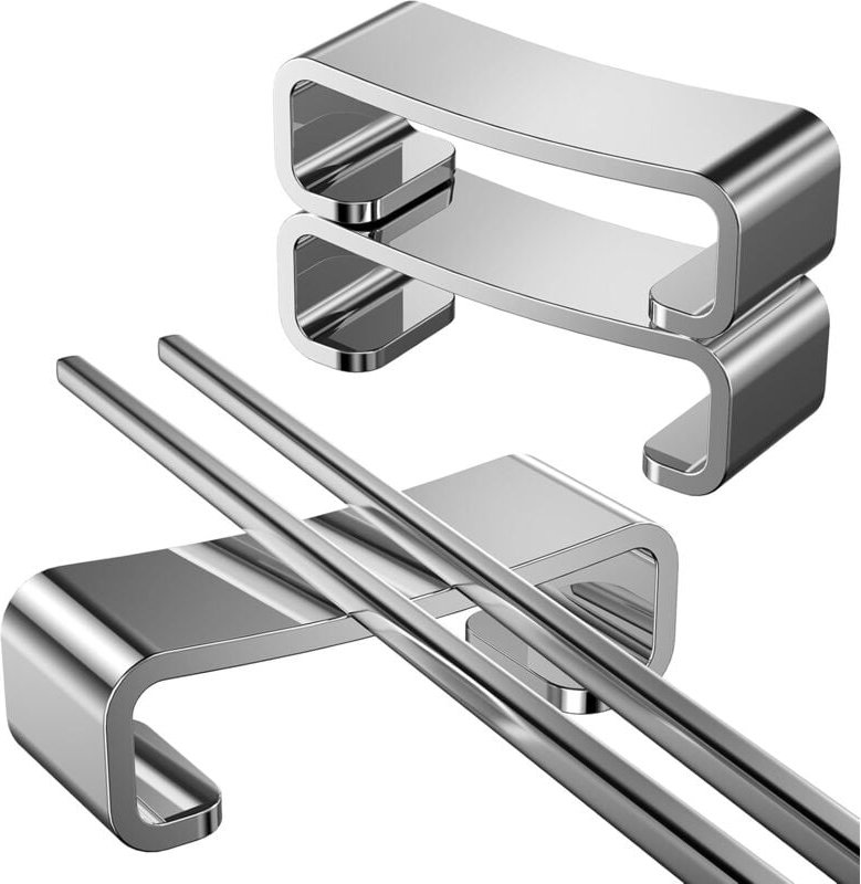 Csparkv - Essstäbchenhalter aus Edelstahl, Besteckhalter, Messerablage: Besteckbank, Essstäbchen, Messer, Löffel, Tablet...