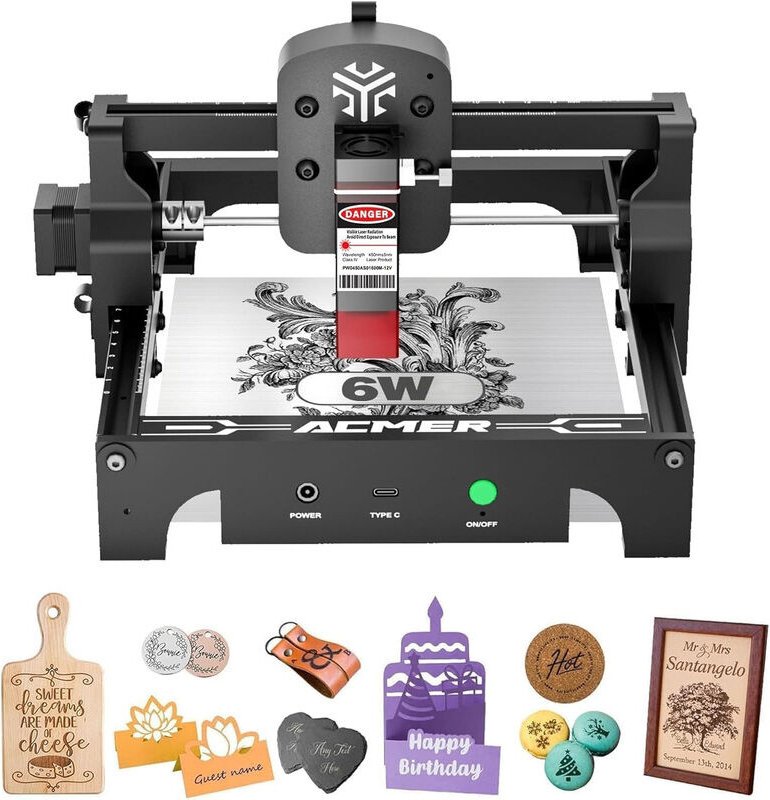Laser Graviermaschine 6W Laser Gravurwerkzeug fuer Metall/Glas/Holz
