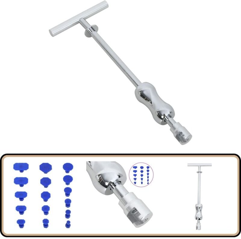 19-tlg. Ausbeulwerkzeug-Set für Lackschadenfreies Ausbeulen - Autoreparatur - Lackschutz - Blechschaden - Ausbeuler Werk...