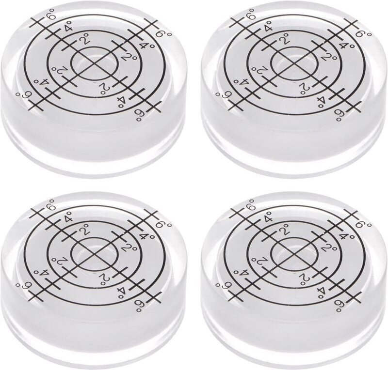 4 Stück 32 x 7 mm Rundwasserwaagen Mini Dosenlibellen mit Gradmarkierung zum Nivellieren, Kamerastative, Teleskope und W...