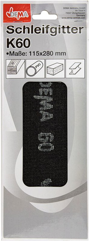 Dema - Schleifgitter Trockenbau Gitterleinen Schleifpapier Set 115 x 280 mm K60