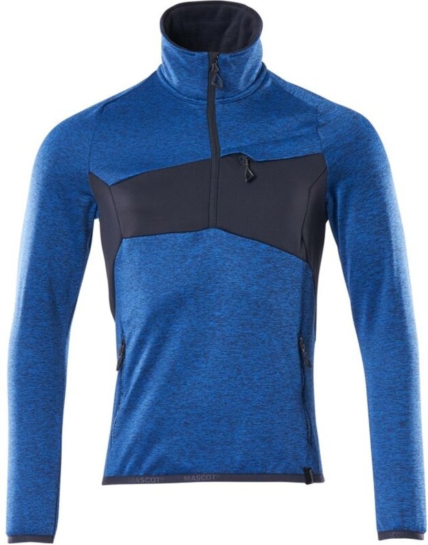 Mascot ACCELERATE Fleecepullover mit kurzem Reißverschluss, moderne Passform 18003 Gr. 4XL azurblau/schwarzblau