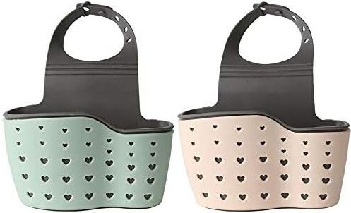 Csparkv - 21 x 15 cm, 2 Stück Seifenschwamm-Abflussregal, Hängekorb, Waschbecken-Hängeregal zum Finishen und Abtropfen, ...