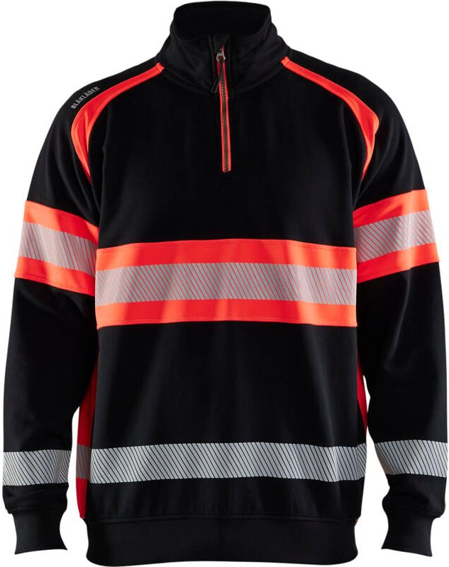 Hochsichtbarer Arbeitssweatshirt 3553 - Schwarz/Neongelb XXXL