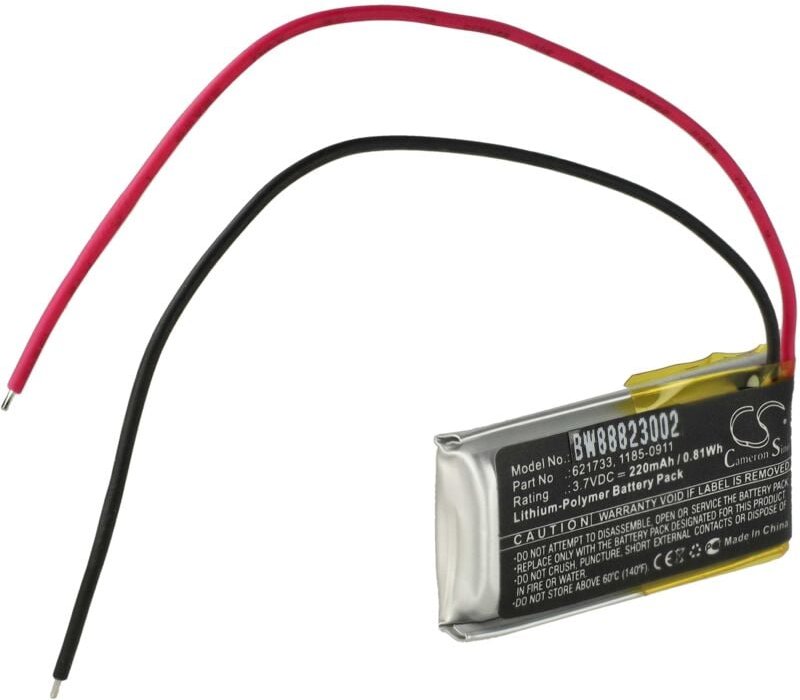 Vhbw - Akku Ersatz für Sony 621733, 1185-0911 für Wireless Headset Kopfhörer (220 mAh, 3,7 v, Li-Polymer)