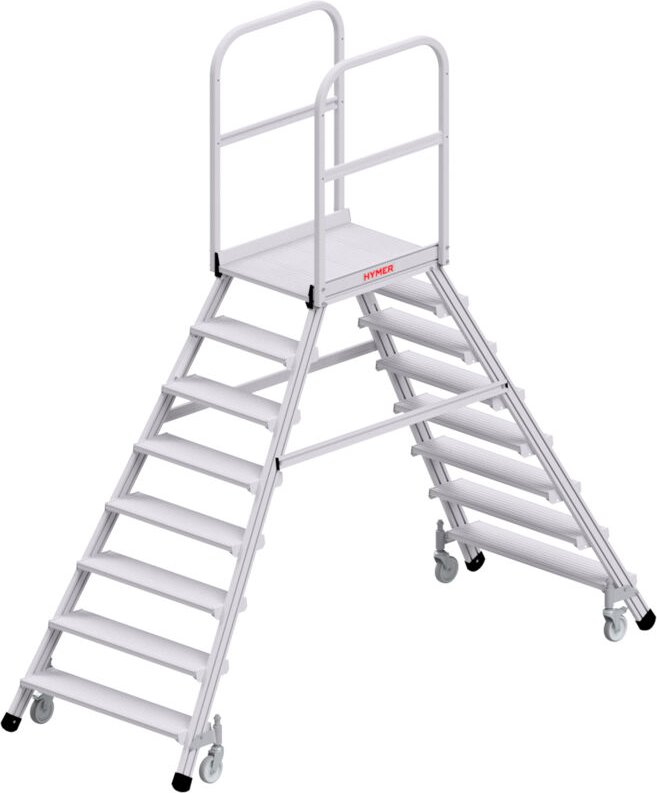 Hymer Podesttreppe 6189 fahrbar zweiseitig begehbar 2x8 Stufen