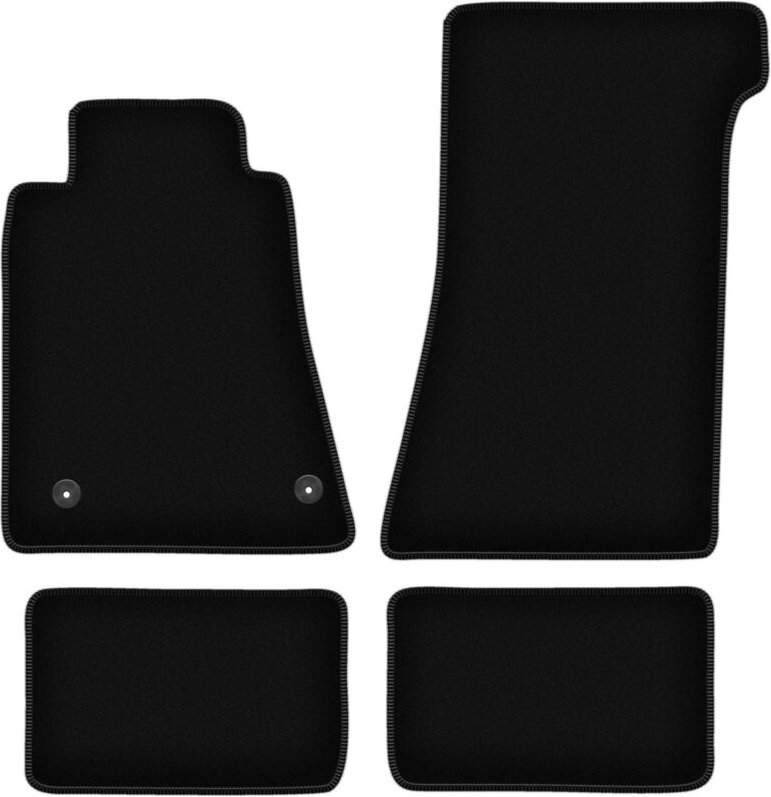 BASIC schwarze Veloursmatten für: Mercedes SL R107 ohne Katalysator Coupé (1971-1989)