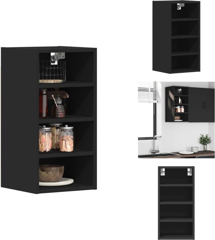 Hängeschrank Schwarz 30x29,5x60 cm Holzwerkstoff - Hängeschrank - Hängeschränke - Küchenschrank - Aufbewahrungsschrank
