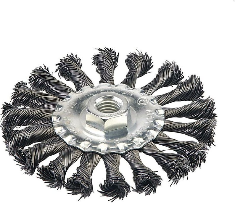 Thumbnail - Stahldraht-Scheibenbürste, gezopft 115 mm