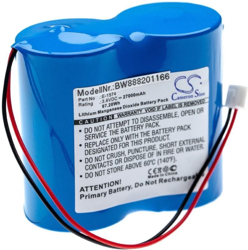 vhbw Batterie kompatibel mit Siemens MAG 8000 Messgerät (27000mAh, 3,6V, Li-MnO2)