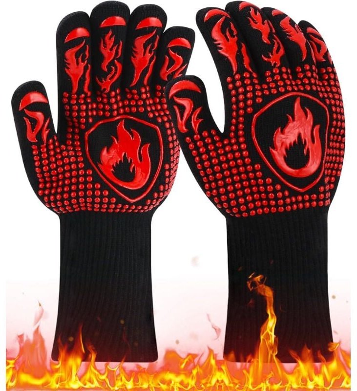 Thumbnail - Grillhandschuhe Hitzebeständige Handschuhe Bis 800°C Universal Grillhandschuhe Rutschfeste Grillhandschuhe Küchenhandsch...