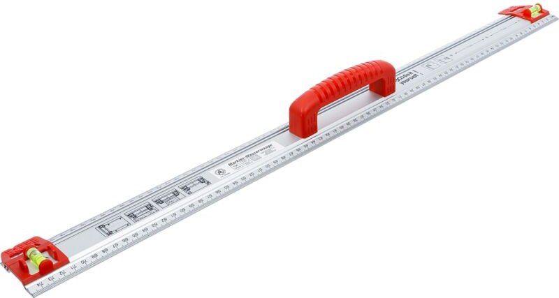 Schneid- und Markierlineal mit Griff und Wasserwaage 750 mm