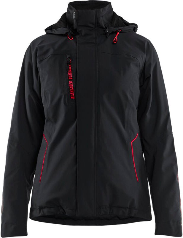 Arbeitsjacke Hardshell-Stretch gefüttert Damen 4408 - Schwarz/Rot XL