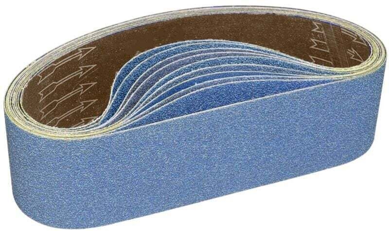 Schleifband 100 x 915 mm – 2 x Körnung 40, Zirkonoxid-Schleifband-Set für Trocken- und Nassschliff von Metall/Holz (8-te...