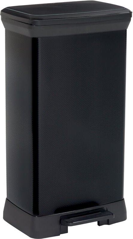 Curver - Deco bin 50L Pedal-Abfalleimer, 39 x 29 x 73 cm, Schwarz (187178)