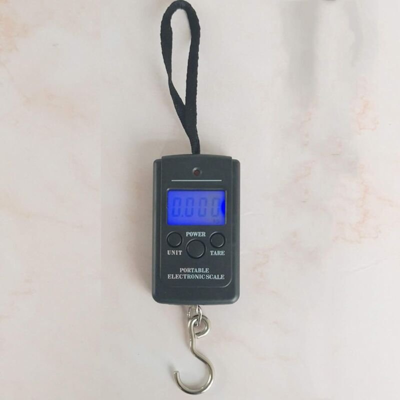 Thumbnail - Shining House - Tragbare Personenwaage mit hintergrundbeleuchtetem LCD-Display, 40 kg, elektronische Waage, Gepäckwaage ...