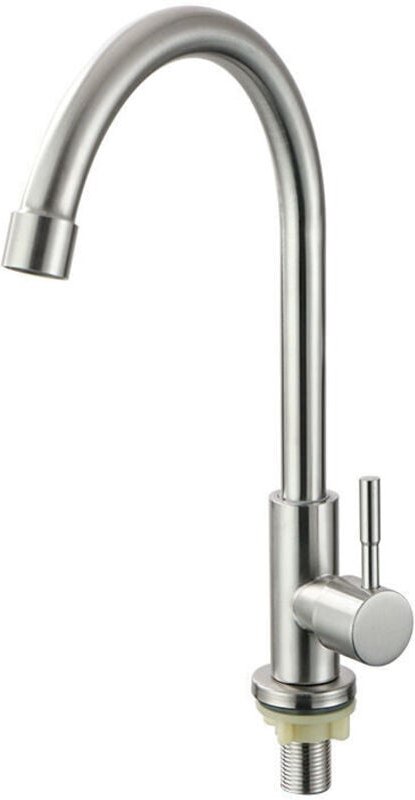 Ymyny - mumu Küchenarmatur, 360° schwenkbar, Einhebel-Küchenarmatur, Kaltwasserhahn, Edelstahl