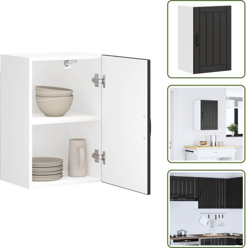 Küchen-Hängeschrank Lucca Schwarz Holzwerkstoff - Küchen-Wandschrank - Küchen-Wandschränke - Wandschrank Küche - Küchens...