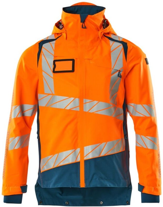 Thumbnail - Hard Shell Jacke mit leichtem Futter Jacke 19301 Gr. 3XL, hi-vis orange/dunkelpetroleum - Mascot