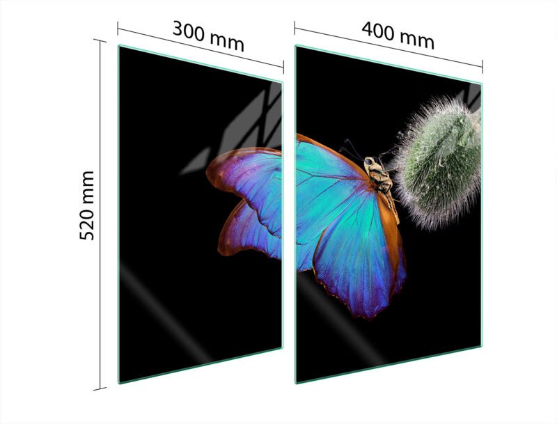 GLASSCHUTZPLATTE FÜR HERD 70x52 BUTTERFLY