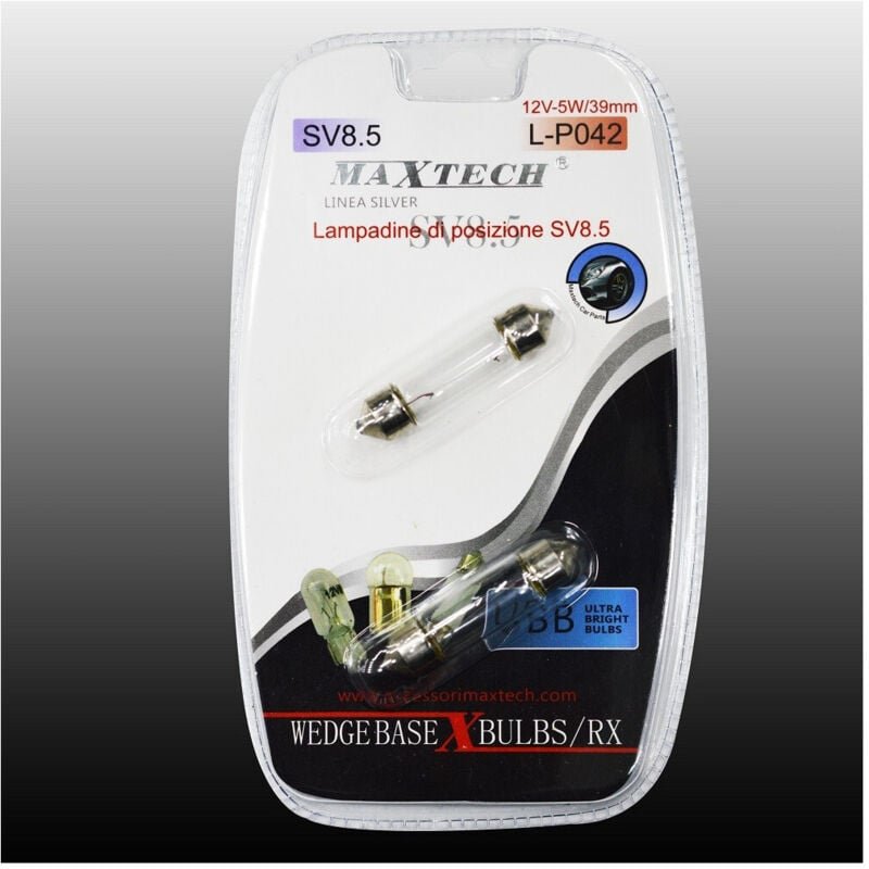 Maxtech - Trade Shop - SV8.5 positionslampen L-P042 12V-5W/39MM ultrahelle lampen -