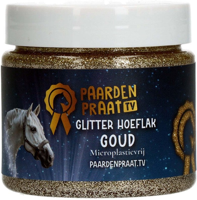 Paardenpraat tv glitter hoof polish gold