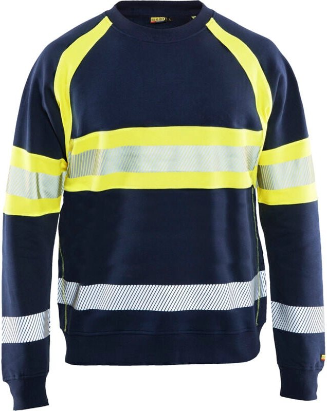 Hochsichtbarer Arbeitssweatshirt 3359 - Marine/Gelb fluoreszierend XL
