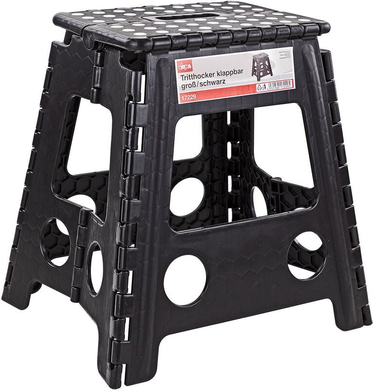 Tritthocker Hocker Tritt Schemel klappbar Höhe 39 cm schwarz Traglast 120 kg