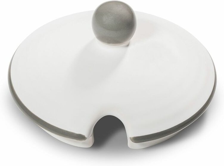 Gmundner Keramik - Grauer Rand, Oberteil Zuckerdose mit Ausschnitt