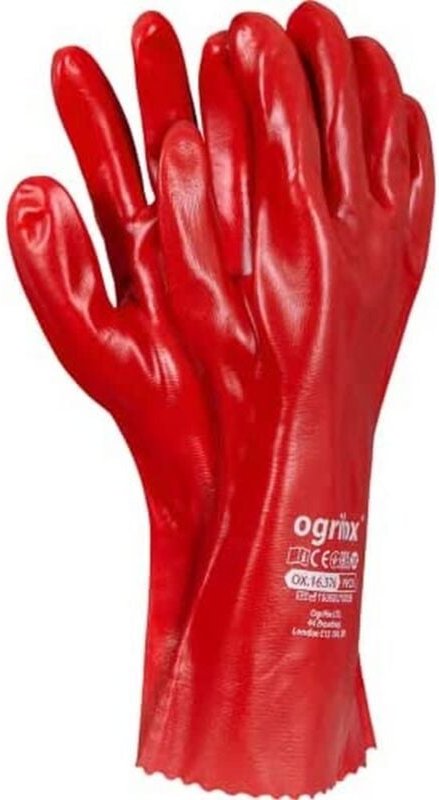 Ogrifox Schutzhandschuhe Ox.16.375 PVC35, Länge 35 mm, rot, 60 Paar