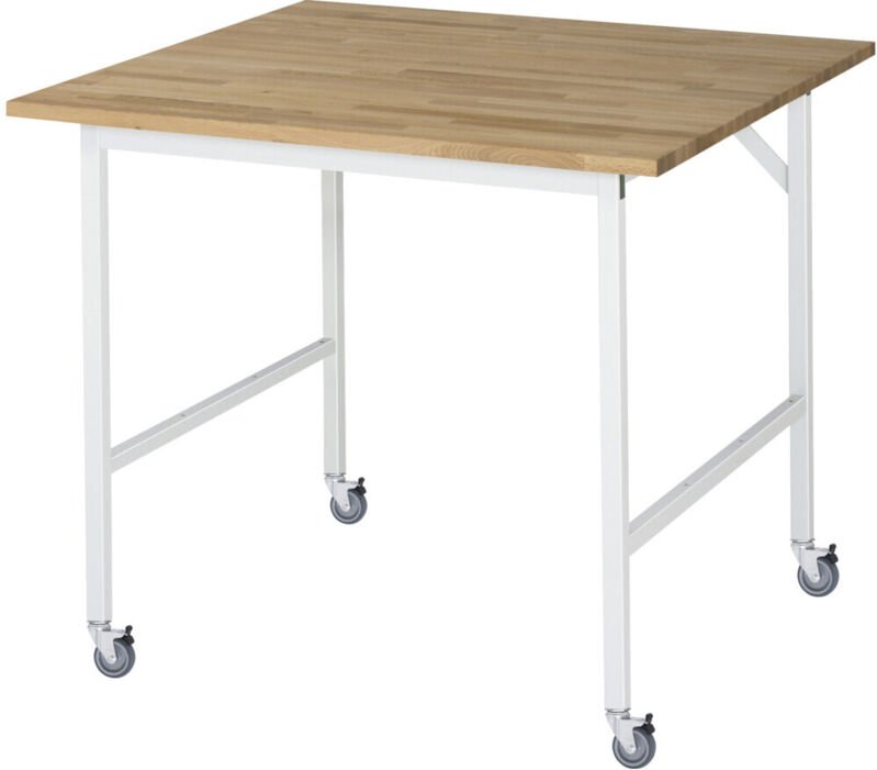 Rau Fahrbarer Arbeitstisch Jerry (4 lr), B1000xT1000xH900mm, B-Platte-25mm