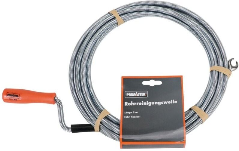 Trendline - Rohrreinigungswelle 5 m mit Kurbel Rohrreinigungsspirale Rohrspirale