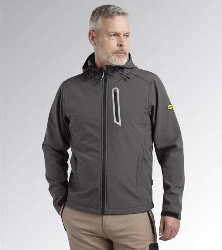 Thumbnail - Arbeitsjacke mit Kapuze Softshell SAIL - Anthrazitgrau XXL