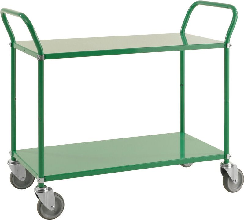 Kongamek Etagenwagen mit 2 Böden 900x440mm in Grün ohne Bremse