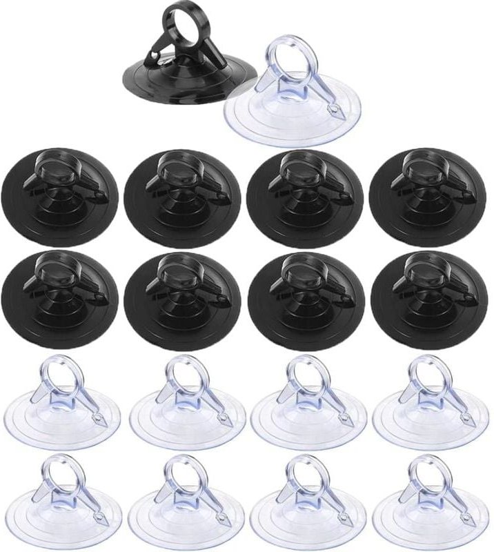 Thumbnail - Saugnapf 45 mm, 60 Stück, transparente PVC-Saugnapfe, schwarze Saugnäpfe, Kunststoff-Saugnapf ohne Haken, Saugnäpfe für ...