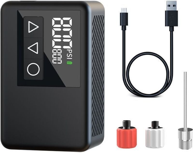 Elektrische Fahrradpumpe, Elektropumpe, Auto-Off und LED-Licht. Für E-Bikes, Mountainbikes, Citybikes und Rennräder mit ...